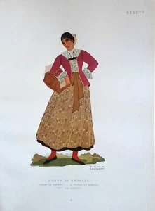 1900 COSTUME DONNA DI AMPEZZO UDINE - Imagen 1 de 1