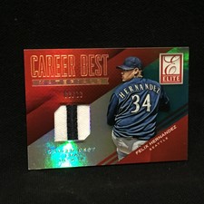 FELIX HERNANDEZ MARINERS 2015 PANINI ELITE CAREER BEST MATERIALS PATCH #d 8/10