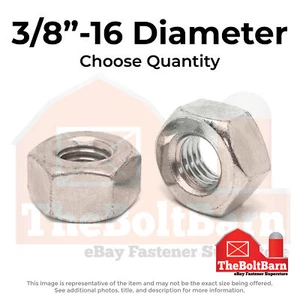 3/8"-16 Stainless Steel Heavy Hex Nuts (Choose Qty) - Picture 1 of 7