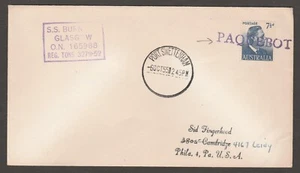 1955 Australia PAQUEBOT "S.S.Burn" PORT SWETTENHAM to Philadelphia - Picture 1 of 5