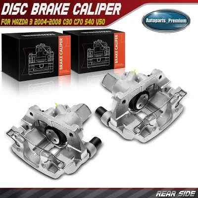 Rear Pair(2) Disc Brake Caliper w/Bracket for Mazda 3 2004-2008 C30 C70 S40 V50 - Image 1 of 4
