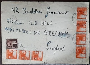 (ITA-210) ITALY 1949 envelope from SERIANO to WREXHAM with SG656, 658(7) - Picture 1 of 2