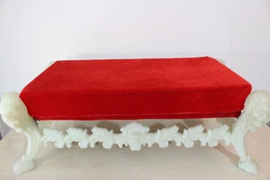 Fußhocker *BOLLYWOOD* Sitzbank Hocker Hundekissen Katzenkissen Glitzer rot 88 cm - Bild 1 von 6