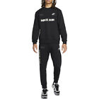 Nike Air Mens Fleece Tracksuit Sweatshirt In Brushed Black Sweatshirt And Jogger