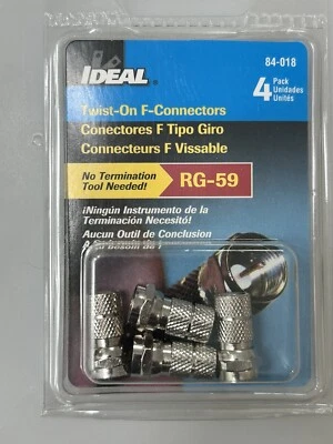 4-Pk Ideal Twist-On F-Connectors RG-59 84-018 - Image 1 of 2