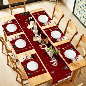 Anna Queen Schneemann Weihnachten Tischläufer und Tischsets 6er Set, 13"X72" Tisch - Bild 1 von 9