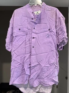 Beverly Hills Polo Club Herren M Lila Gewebt Knopfleiste Kurzarm - Bild 1 von 4