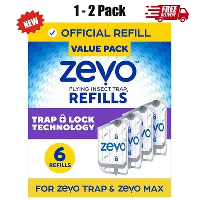 (6/12 Refill Cartridges) Zevo Flying Insect Trap Refill Cartridges -Easy to Use - Image 1 of 4