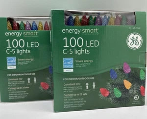 2 Strings of GE LED C-5 Multicolor Lights – 100 Count - 33 Foot Length Each - Picture 1 of 3