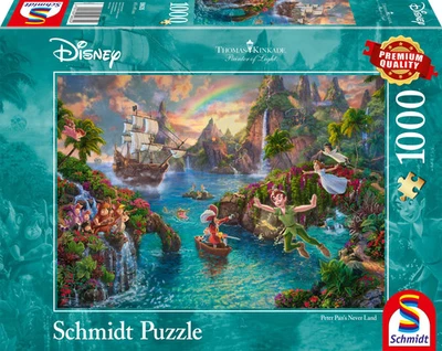 Schmidt Spiele Peter Pan Puzzle 1000 Pezzi Thomas Kinkade Disney - Immagine 1 di 3