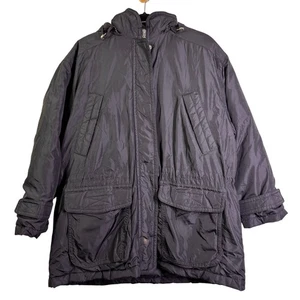 EDDIE BAUER Coat XL Goose Down Wool Parka Full Zip and Snap Pockets Cinch Waist - Picture 1 of 15