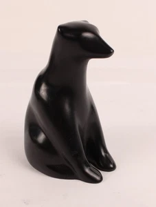 Carved Pearlite Stonecraft Folk Art Black Bear Figurine Made in Canada - Picture 1 of 8