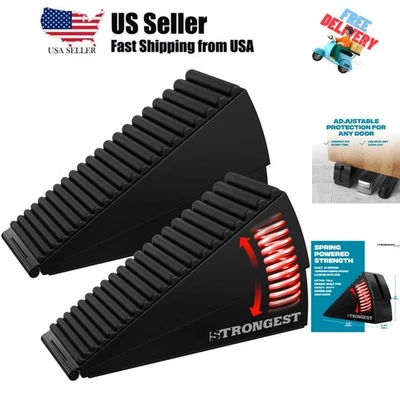 Paquete de 2 tapones de puerta ajustables XL con resorte - cuña de alta resistencia para gran tamaño... Foto 1 de 4
