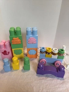 Vintage Ritvik Mega Bloks First Builders Lot With Car Base Double Sided Face Blk - Picture 1 of 6