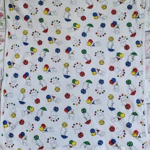 Vintage Carters Bear Balloon Circus Baby Blanket Cotton Balls White Primary 90s - Picture 1 of 8
