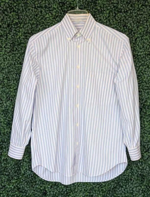 Brioni for Neiman Marcus Button Down Dress Shirt Men's M Striped Made in ITALY - Image 1 of 4
