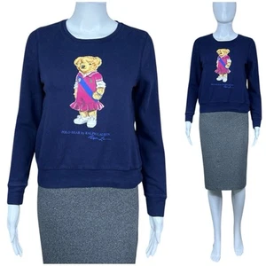 Polo Ralph Lauren Polo Bear Fleece Pullover Sweatshirt Girls XL / 16 Preppy - Picture 1 of 19