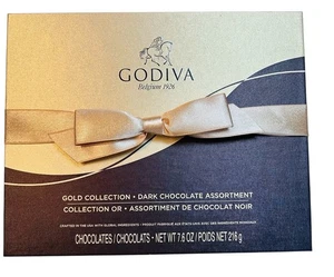 (1) Scatola Godiva Belgium Gold Collection Assortimento Cioccolato Fondente 7,6 oz/216gr - Foto 1 di 2