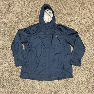 LL Bean Men's Trail Model Rain Jacket Size XL Navy Blue 506196 - Image 1 of 4