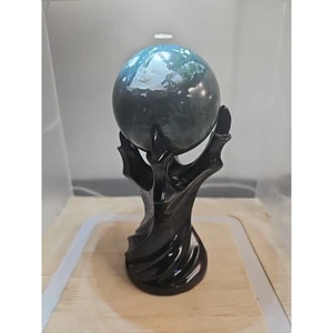 Agate Ball 871g Natural Water Grass With Stand Great Polished Sphere - Picture 1 of 10