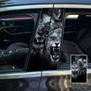 Animal Car Decals Window Stickers Waterproof Lion Tiger Car B-pillar Vinyl Wrap - Picture 1 of 18