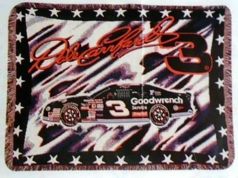 Dale Earnhardt #3 Goodwrench Triple Woven Afghan Throw Blanket Made in USA Cover