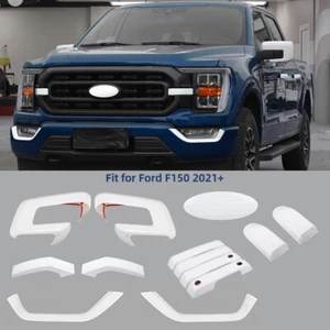 White Mirror Cover Exterior Package Kit Trim Level For Ford F-150 2021 2022-24 - Picture 1 of 14