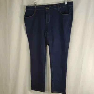 Faded Glory Blue Petite Straight Leg Jeans Plus Size 18P - Picture 1 of 6
