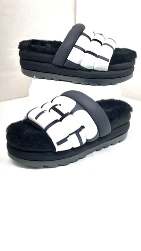 Sandali UGG Maxi Slide Logo Platform Puffer Nero Donna US 11 leggi