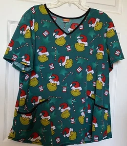 DR SEUSS CHRISTMAS GRINCH SCRUB TOP XL - Picture 1 of 5