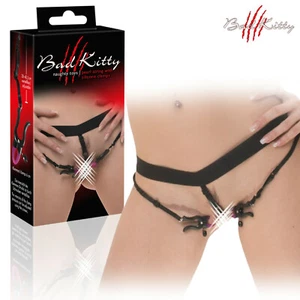 Slip con Pinze Morsetti Labbra Vulva Pearl String with Silicone Clamps - Imagen 1 de 9