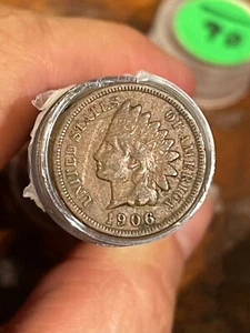 (1) Roll 1906 Indian Head Cents 50 Coins Average Circulated Condition - Picture 1 of 2