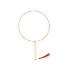 Portable Chinese Round Fans with Bamboo Handle and Tassel for Crafts and Gifts