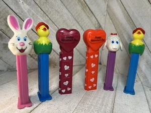 Posten 6 Vintage PEZ-Spender mit Thema Ostern/Valentinstag - Bild 1 von 8