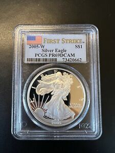 Details about   2005 W $1 Proof American Silver Eagle 1oz PCGS PR70DCAM Leonard Buckley