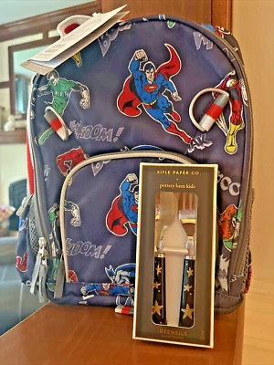 Pottery Barn school Disney Marvel comic batman Spiderman Backpack + Lunch bag . - Image 1 of 4