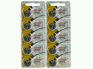 10 Maxell CR2016 CR 2016 DL2016 3v lithium coin watch batteries - Picture 1 of 1