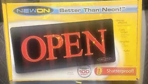 Newon Shatterproof Open Sign Business Energy Efficient New 13x6x1” - Picture 1 of 9