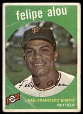 1959 TOPPS FELIPE ALOU 102 GOOD RC BASEBALL SAN FRANCISCO GIANTS