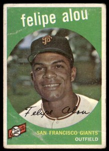 1959 TOPPS FELIPE ALOU 102 GOOD RC BASEBALL SAN FRANCISCO GIANTS