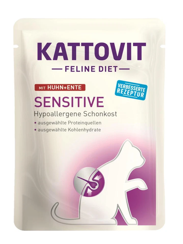 Kattovit Feline Diets Sensitive Huhn Ente 24x 85g Nassfutter Katzenfutter - Bild 1 von 1