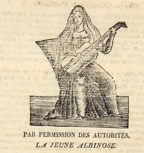 Affiche LA JEUNE ALBINOSE vers 1820 / spectacle de cire - Picture 1 of 6