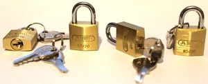 Abus 65/20 New Brass Padlock, 4 keyed alike, 20mm. Perfect for Luggage! 8 keys. - Picture 1 of 3