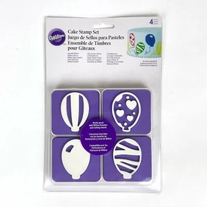 Nuevo Wilton Juego de 4 bloques decorativos para estampar pasteles 4 diseños de globos diferentes - Imagen 1 de 5
