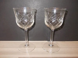 2er Set Kristall Weinglas schönem Muster altmodisch aus den 50ern - 15cm - Picture 1 of 2