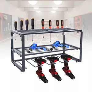 Tool Rack Wall Mount Storage Organizer Holder Power Drill Heavy Duty Shelf Iron - Picture 1 of 12