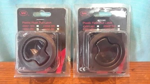 (2) MARINE BOAT BLACK PLASTIC FLUSH PULL SLAM LATCH HATCH LIFT 2 3/8"D - Picture 1 of 3