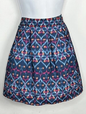 Falda Bethany Mota Mujer Talla XL Azul Rosa Estampado Geométrico Línea A Hasta la Rodilla Foto 1 de 4