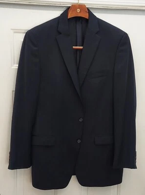 LAUREN RALPH LAUREN MEN'S NAVY BLUE 100% WOOL 2-BUTTON  SUIT JACKET SIZE 44 L - Image 1 of 4