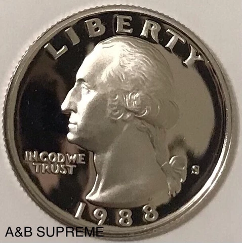 1988 S Washington Quarter Dollar Clad Gem Proof Cover